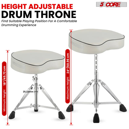 5Core Drum Throne Padded Guitar Stool Saddle Drummer Seat for Adults & Kids